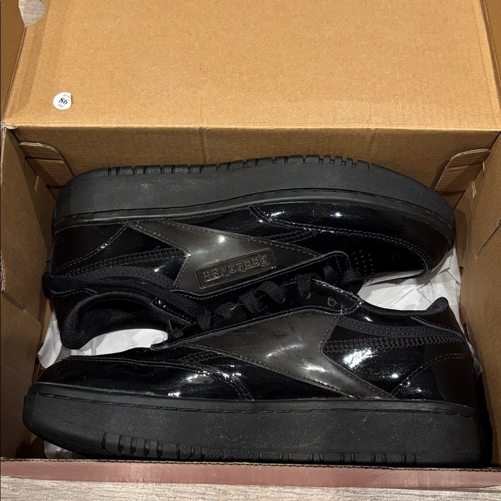 Reebok Black Patent Low-Top Sneakers